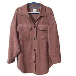 Ci Sono Outerwear Mauve Wide Corduroy Shacket Size Large
